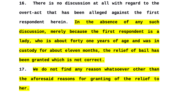 Rekha K.C. v. Jyothibai - Bail - Murder Case - Woman Accused