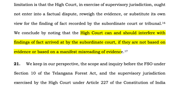 State of Telangana v. Mir Jaffar Ali Khan (D)2025 INSC 1465 - Art. 227 Constitution - Supervisory Jurisdiction - Telangana Forest Act
