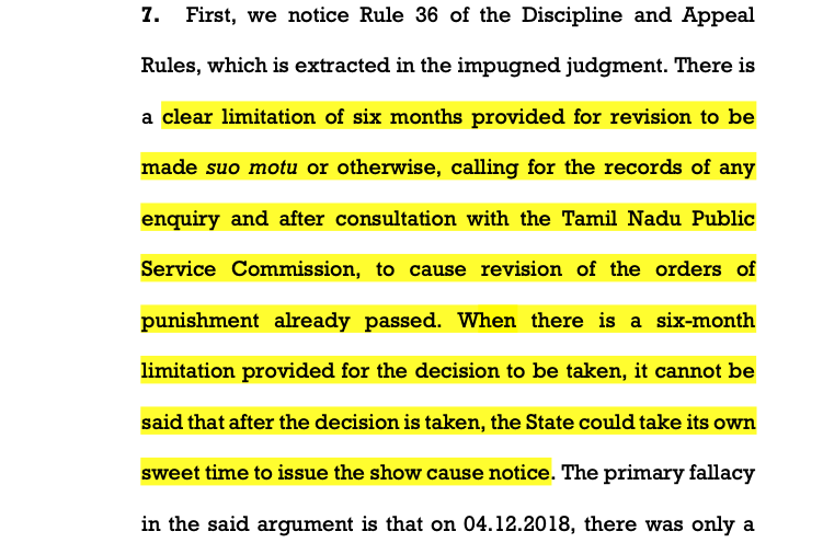 Secretary to Government, Social Welfare and Nutritious Meal Programme (SW1) Department v. P. Perumal; 2025 INSC 1470 - Disciplinary Proceedings