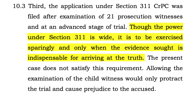Mayankkumar Natwarlal Kankana Patel vs State of Gujarat   2025 INSC 1475 - S.311 CrPC - Minor Witness Recall
