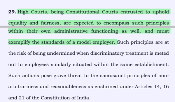 Ratnank Mishra  v. High Court of Judicature at Allahabad; 2025 INSC 1477 - Administrative Functioning of High Courts - Equality & Fairness