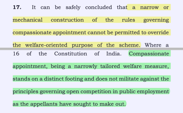 Managing Director, M.P. State Agricultural Marketing Board v. Harpal Singh; 2025 INSC 1490 - Compassionate Appointment