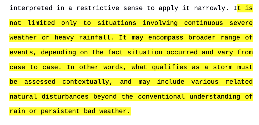 Food Court The Company Garden Society v. Universal Sompo General Insurance Co. Ltd.; 2025 INSC 1495 - Insurance - Storm