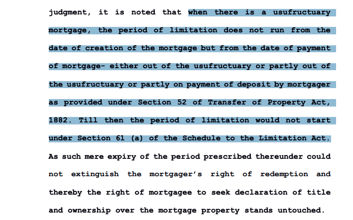Dalip Singh (D) vs Sawan Singh (D) Through  2025 INSC 1498 - TP Act -Usufructuary mortgage - Limitation