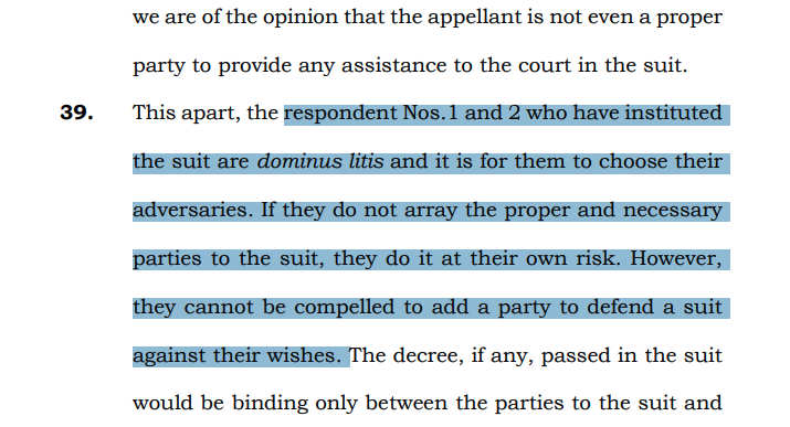 NAK Engineering Company Pvt. Ltd. v. Tarun Keshrichand Shah and Ors  2026 INSC 8 - CPC - Dominus Litis - Necessary & Proper Party