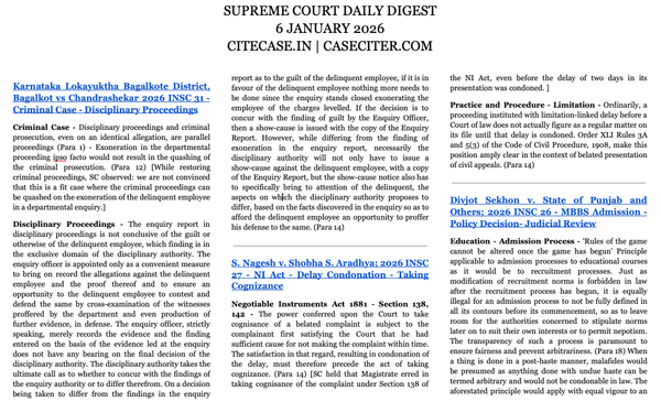 Supreme Court Daily Digest [6 January 2026]