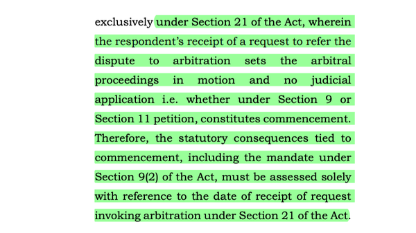 Regenta Hotels Private Limited v.  Hotel Grand Centre Point - 2026 INSC 32 - Ss.9,21 Arbitration Act