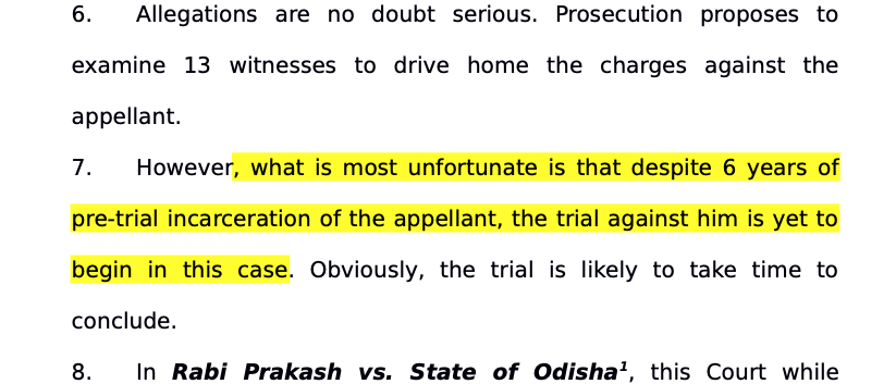 Manoj Dangi vs Union of India - NDPS Act - Bail - 6 Years Pre-Trial Incarceration