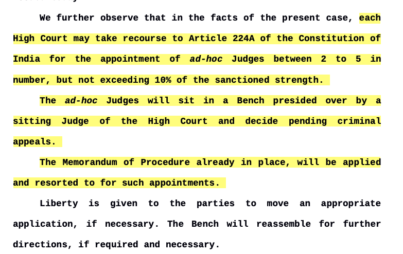 Lok Prahari Vs Union Of India- Art. 224A Constitution - Ad-hoc Judges Appointment